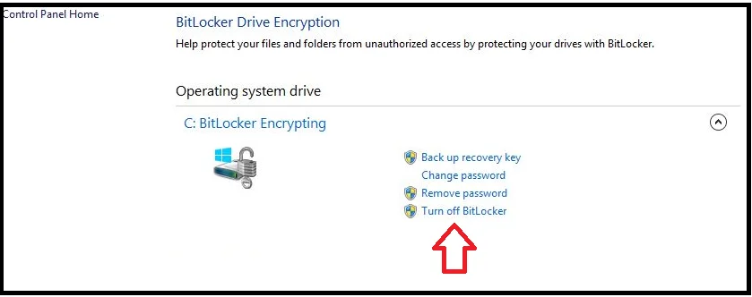 turn off betlocker
