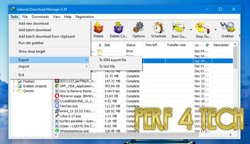 Save a copy of the download list