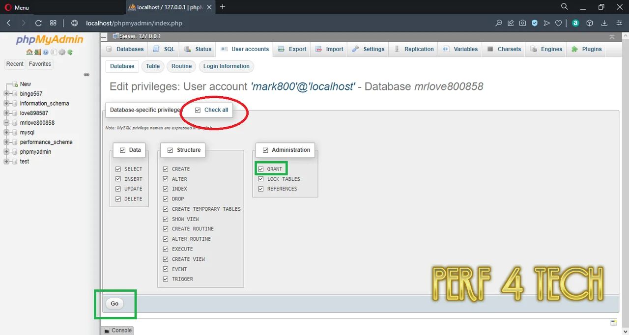 select all and mark the username