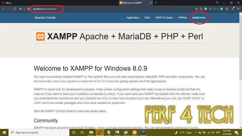 xampp php my admin