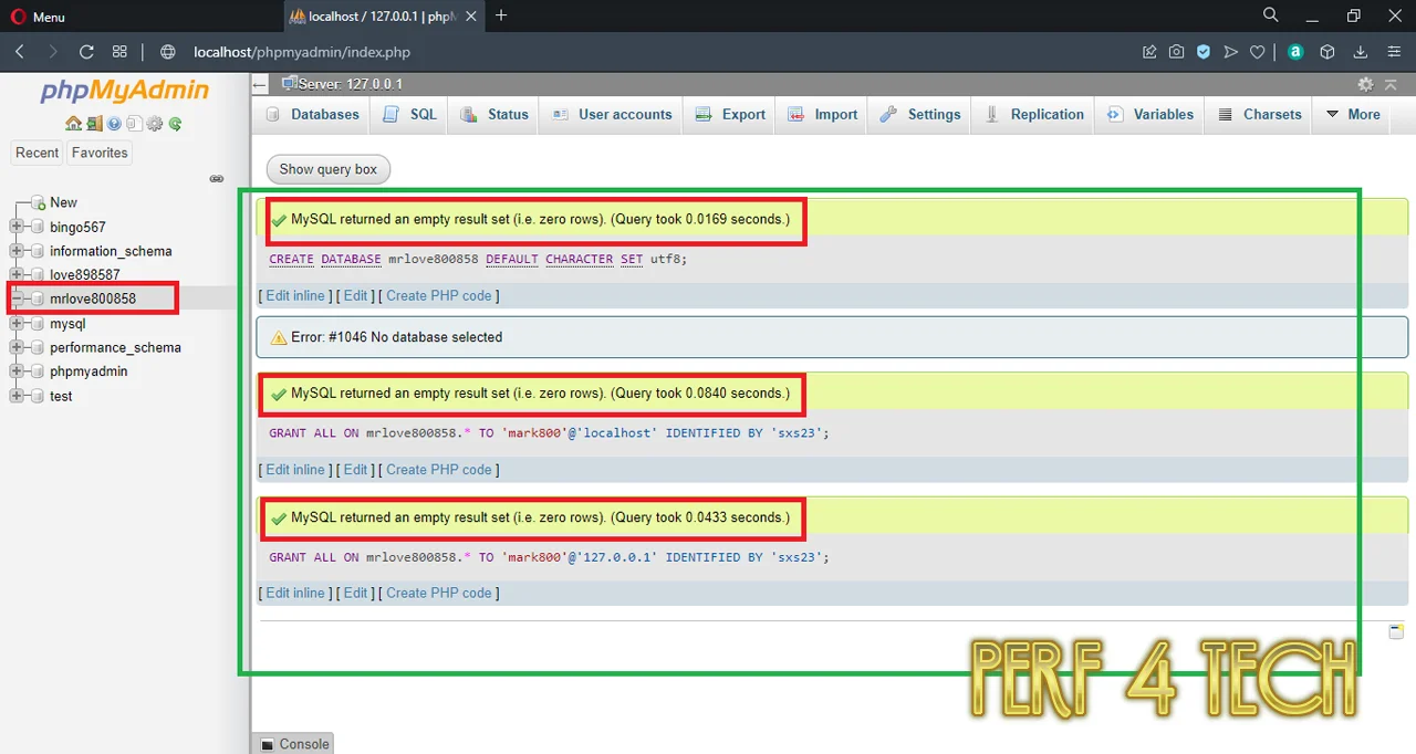 setup database