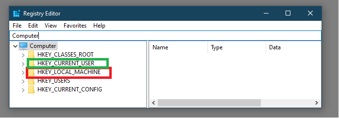 registry editor file location