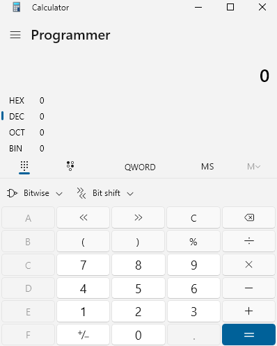 programmer mode