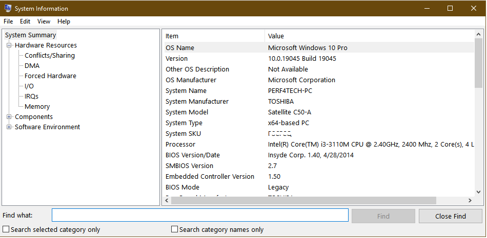 system information