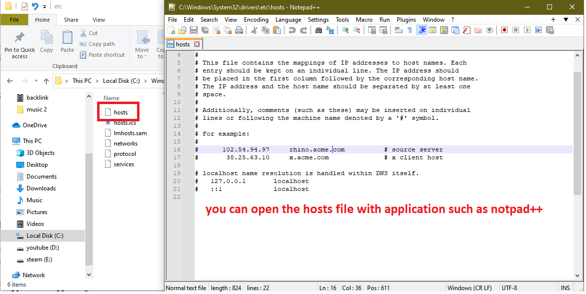 hosts-notepad++
